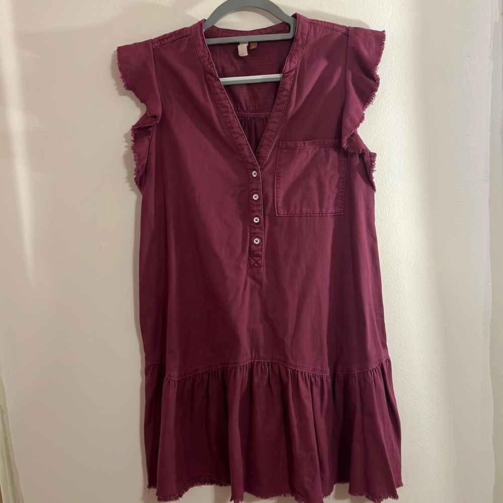 Anthropologie Pilcro flounced tunic mini dress